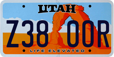 UT license plate Z380OR