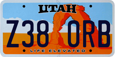 UT license plate Z380RB
