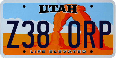 UT license plate Z380RP