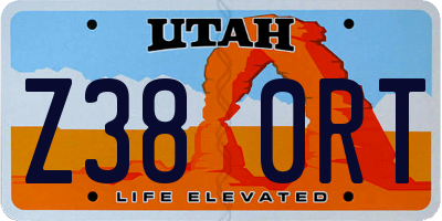 UT license plate Z380RT