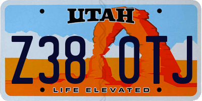 UT license plate Z380TJ