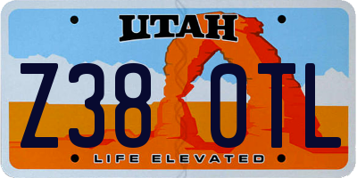 UT license plate Z380TL