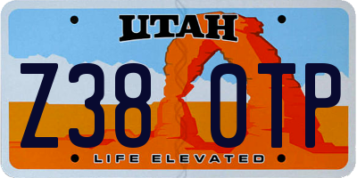 UT license plate Z380TP