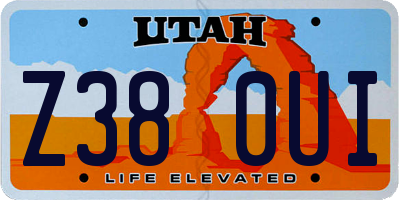 UT license plate Z380UI