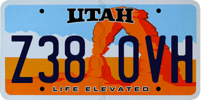 UT license plate Z380VH