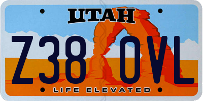 UT license plate Z380VL