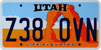 UT license plate Z380VN