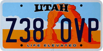UT license plate Z380VP
