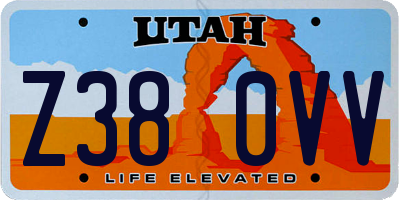 UT license plate Z380VV