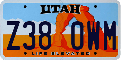 UT license plate Z380WM
