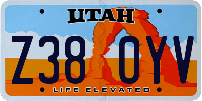 UT license plate Z380YV