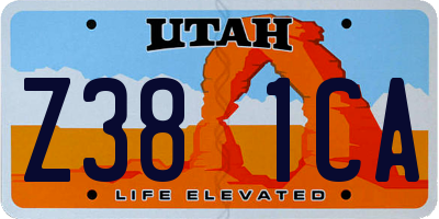 UT license plate Z381CA