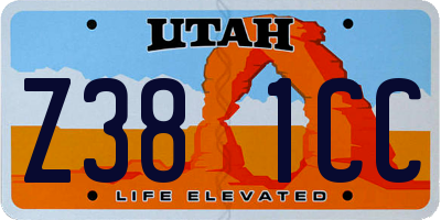 UT license plate Z381CC