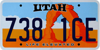 UT license plate Z381CE
