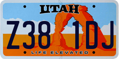 UT license plate Z381DJ