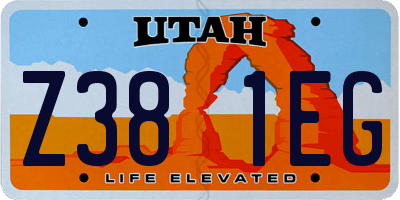 UT license plate Z381EG