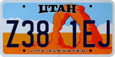 UT license plate Z381EJ