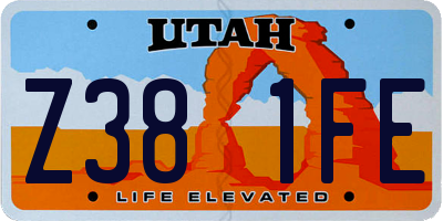 UT license plate Z381FE