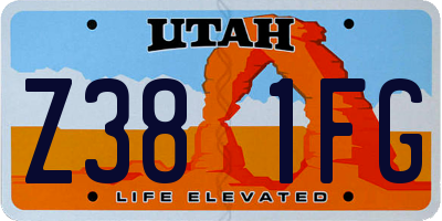 UT license plate Z381FG