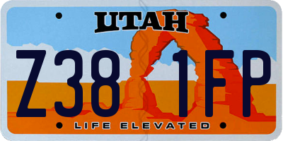 UT license plate Z381FP