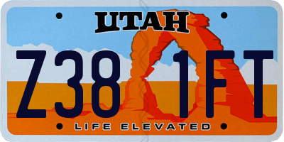 UT license plate Z381FT