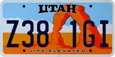 UT license plate Z381GI