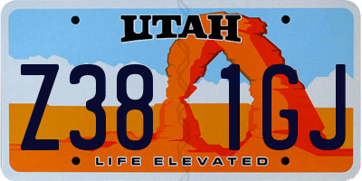 UT license plate Z381GJ