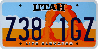 UT license plate Z381GZ