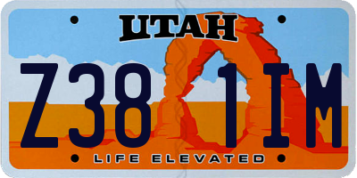 UT license plate Z381IM