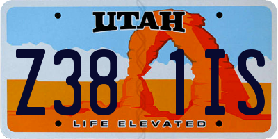 UT license plate Z381IS