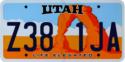 UT license plate Z381JA