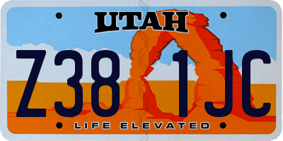 UT license plate Z381JC