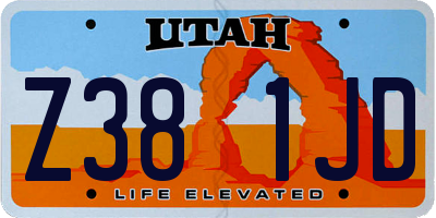 UT license plate Z381JD