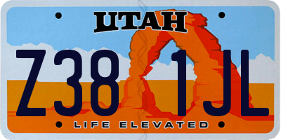 UT license plate Z381JL