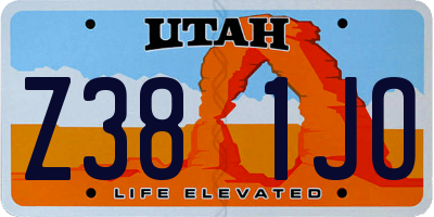 UT license plate Z381JO