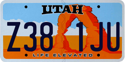 UT license plate Z381JU