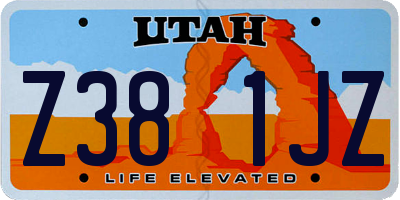UT license plate Z381JZ