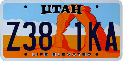 UT license plate Z381KA
