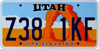 UT license plate Z381KF
