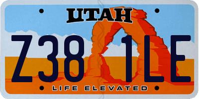 UT license plate Z381LE