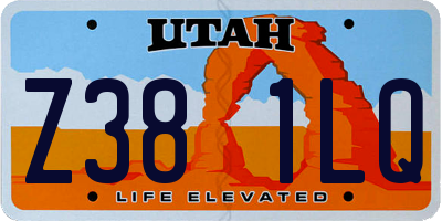 UT license plate Z381LQ
