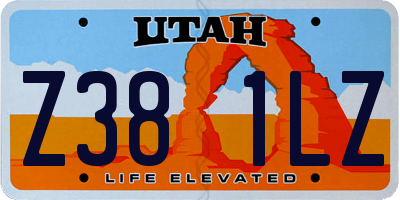 UT license plate Z381LZ