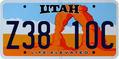 UT license plate Z381OC