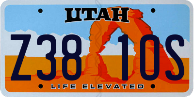UT license plate Z381OS