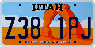 UT license plate Z381PJ