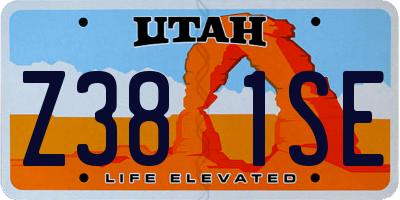 UT license plate Z381SE