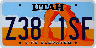 UT license plate Z381SF
