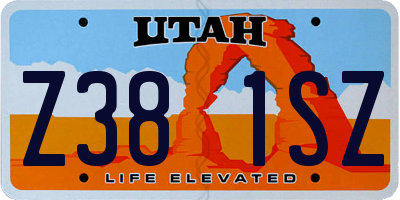 UT license plate Z381SZ