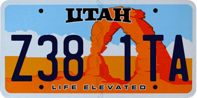 UT license plate Z381TA