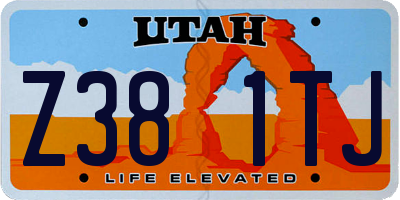 UT license plate Z381TJ